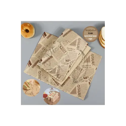 Vintage Gazete Desenli Sunum Kağıdı 50 Adet