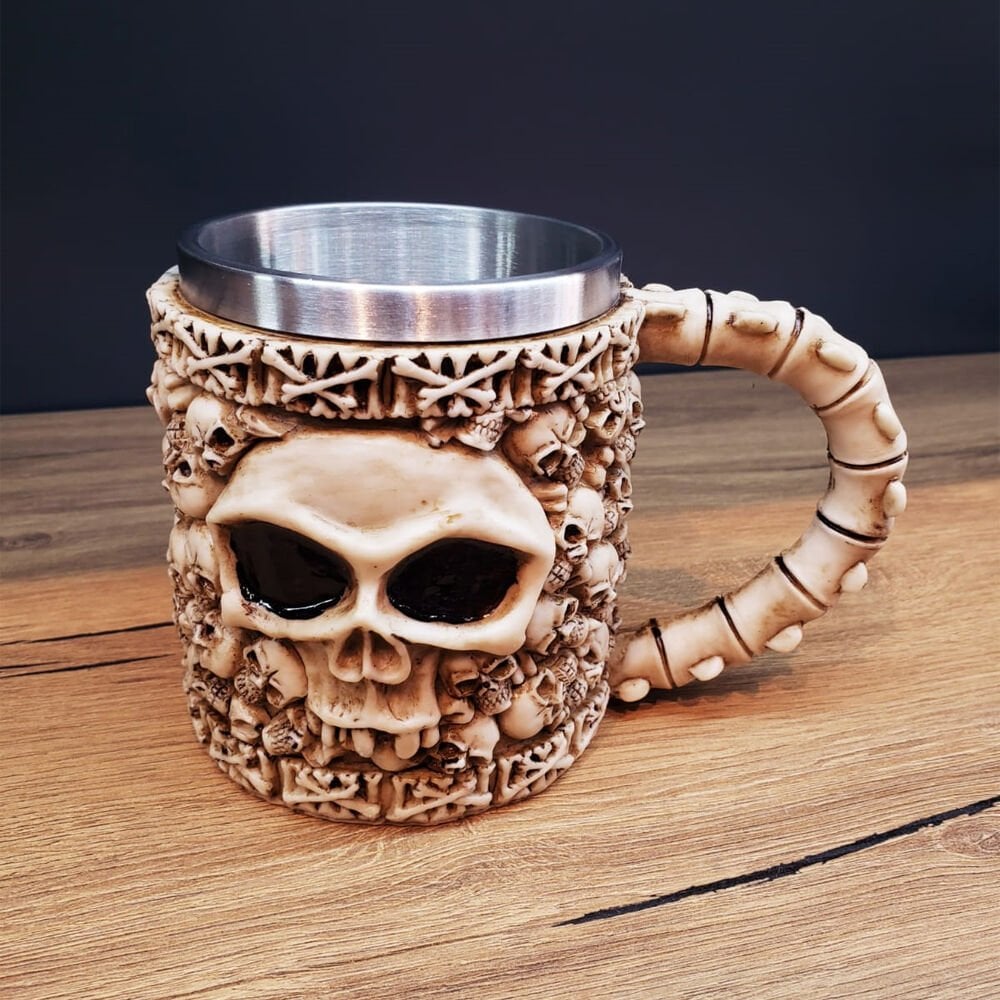 3D Tasarımlı İskelet Kupa Bardak