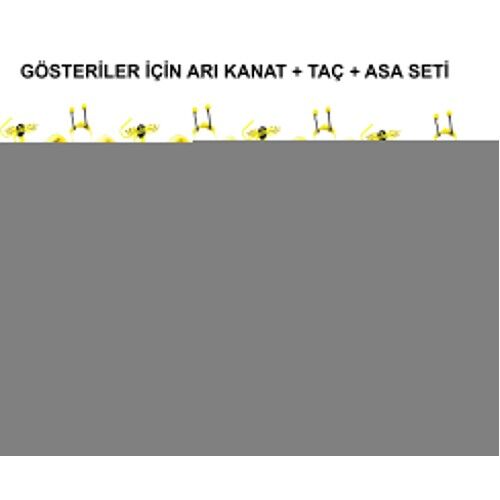 Okul Gösterileri için Arı Seti 12 Adet - Taç, Kanat, Asa