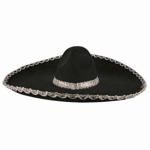Sombrero Meksika Şapkası Gümüş Şeritli Yetişkin Boy